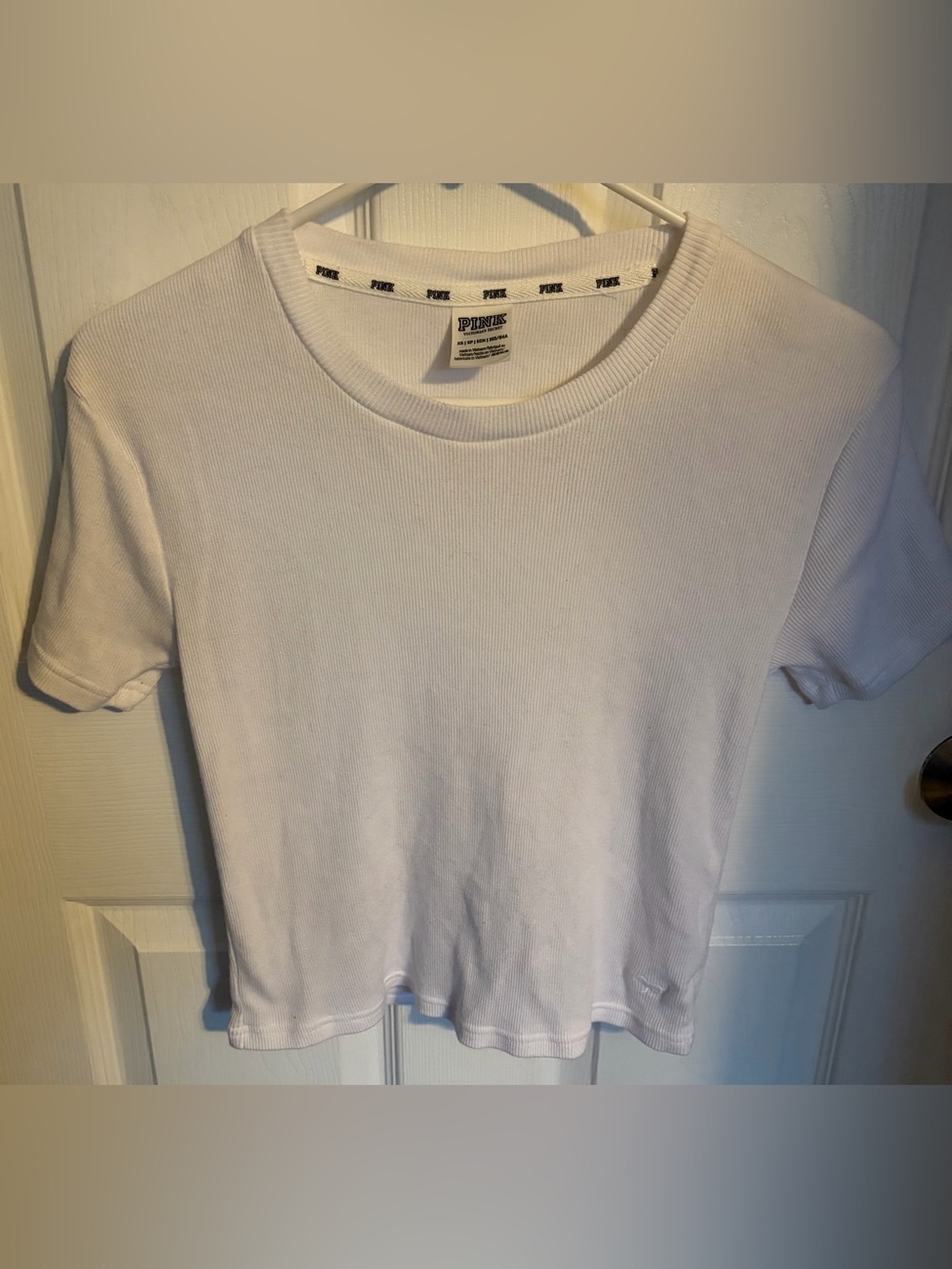 Victoria’s Secret PINK White Ribbed Top, Women’s size XS